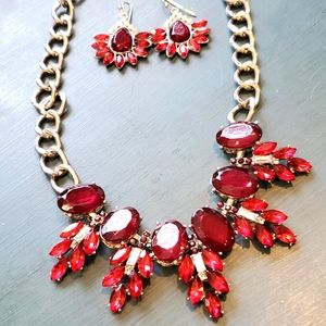 RED GARNET NECKLACE SET